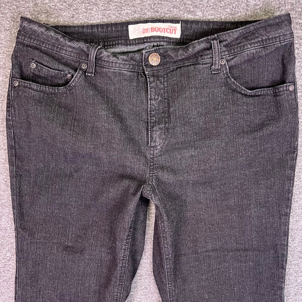 Faded Glory Jeans Women 14P Black Wetsern Grunge Bootcut Stretch Denim Y2K Retro - Picture 7 of 13